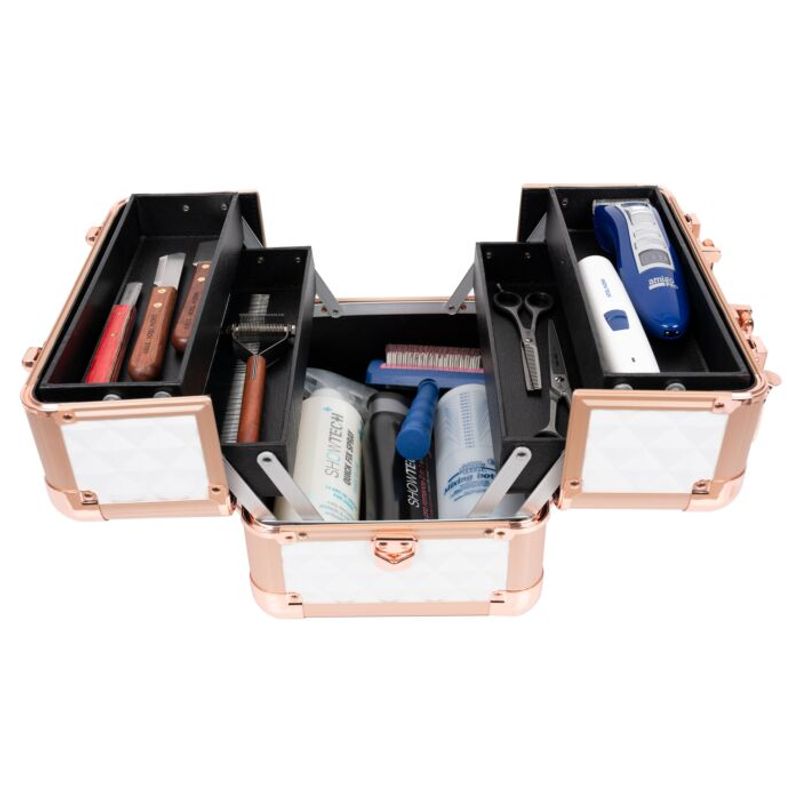 Grooming Case Mini Diamond Pattern White, Groom-X