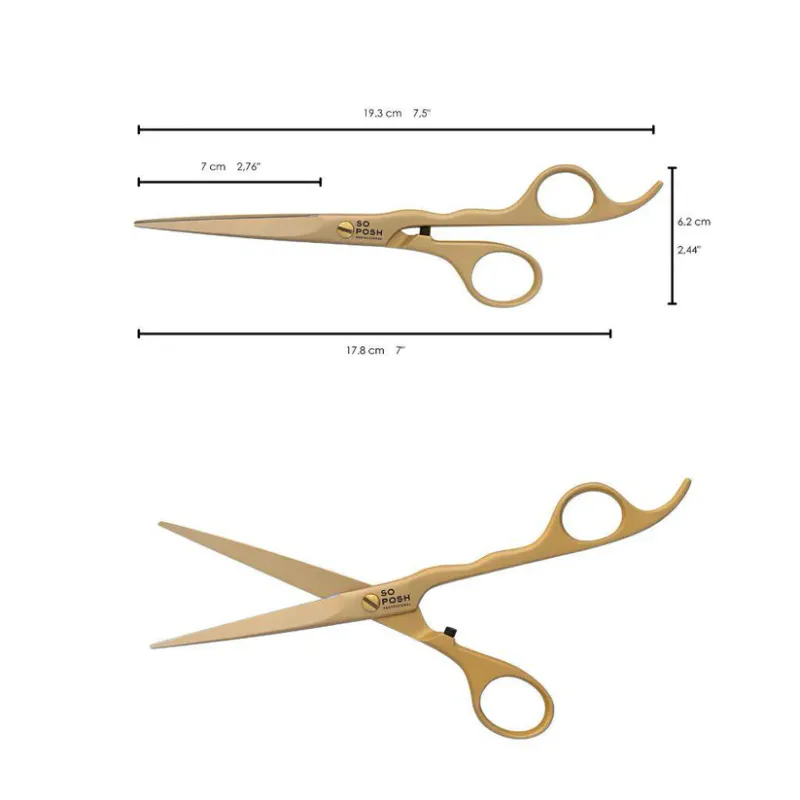 Ergonomic scissors 7`satin gold BG70-G, SoPosh