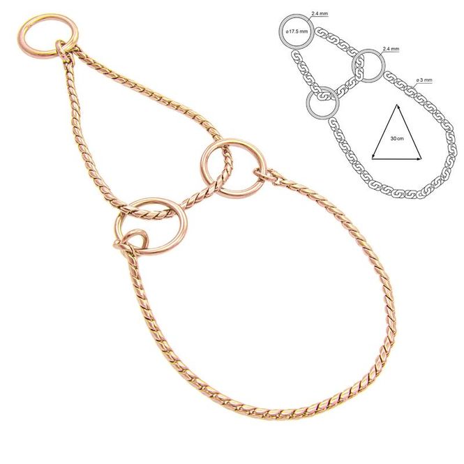 Hovedbilde 30cm x 3mm Snake Halv Strup Rosegull, Sorma