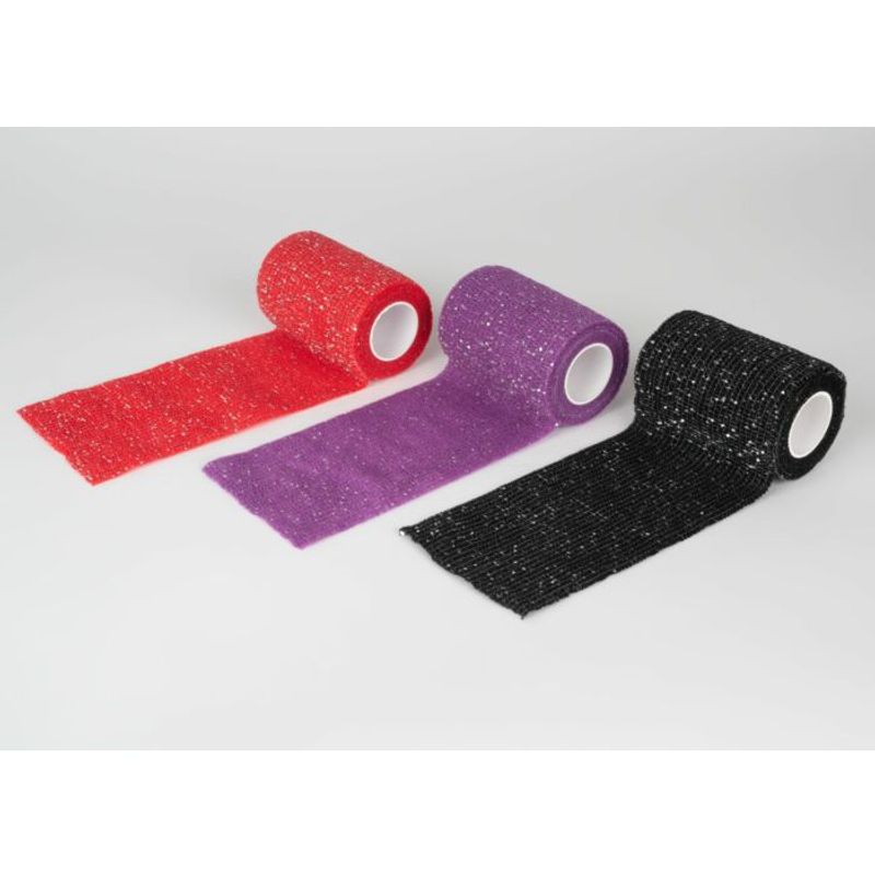 Self-Cling Bandage Purple Glitter 4.5 m x 7.5 cm, ShowTech