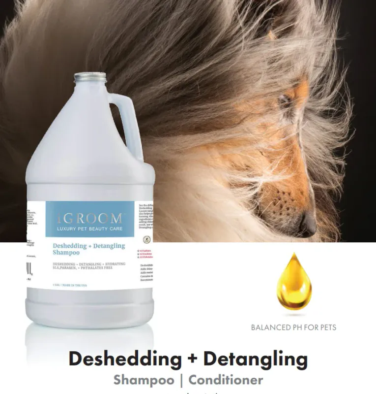 Deshedding + Detangling Shampoo 3,78l, iGROOM