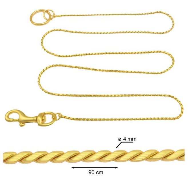 Hovedbilde Snake Leash Without Handle Ø4mm x 90cm, Gold ...