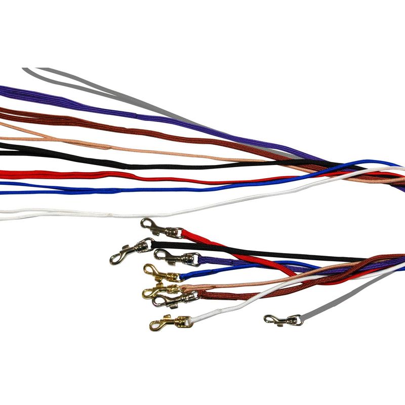 Utstillingsline flat nylon (Black) med gull krok 7mm x 84cm, Sho