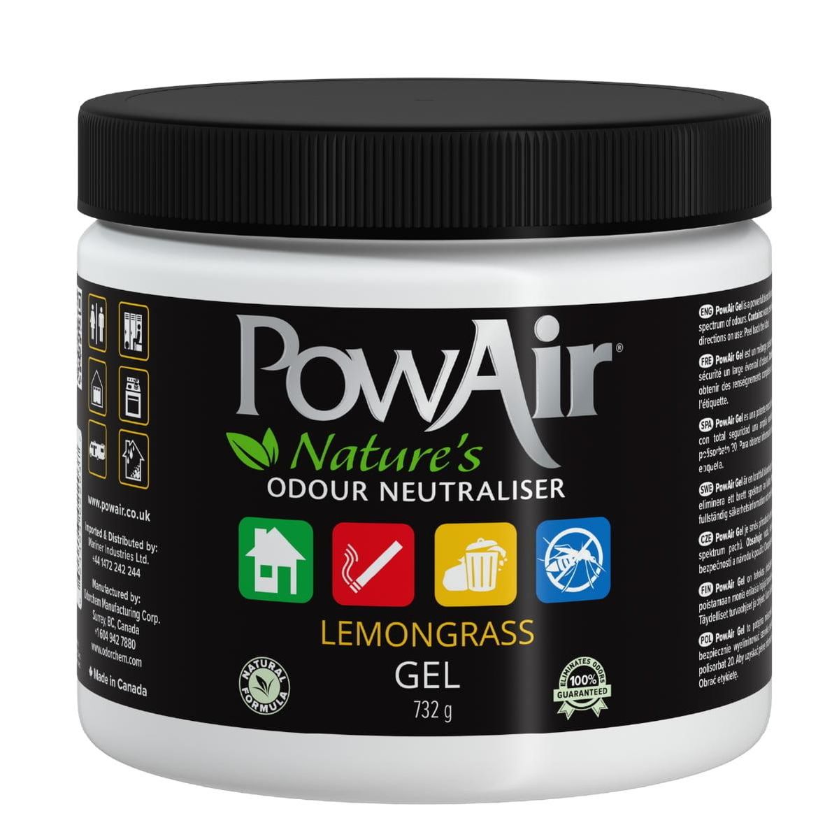 Odour Neutraliser (Lemongrass) Gel 732g, PowAir