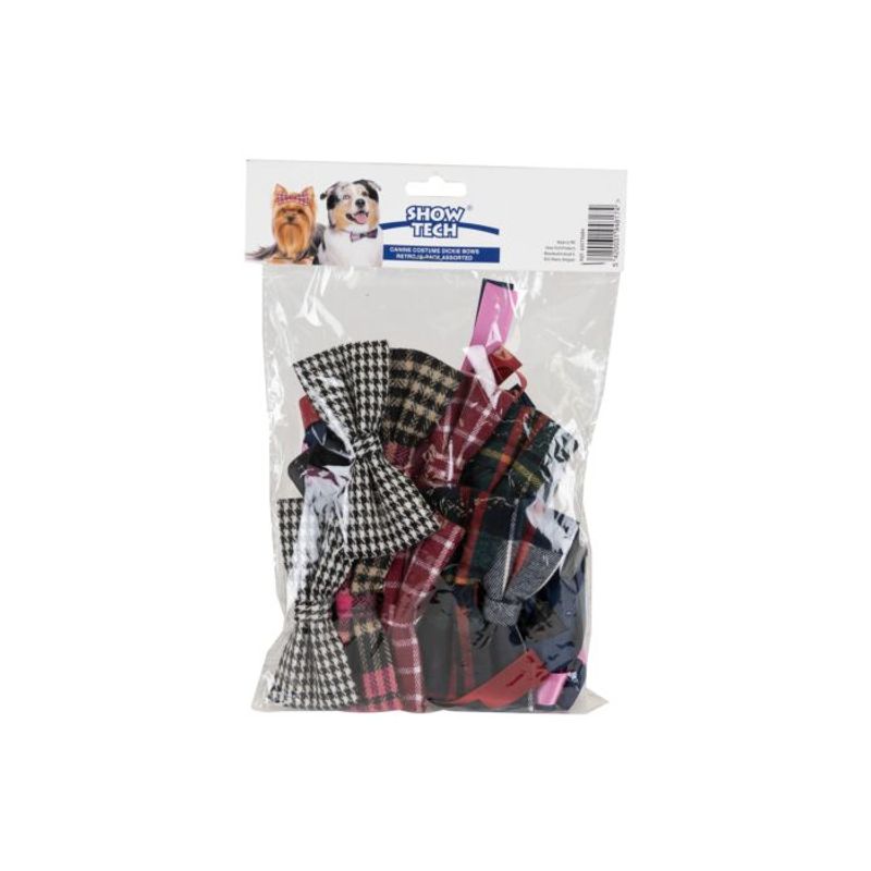 Canine Costume Dickie Bows Sparkle 10-Pack Assorted, Show Tech