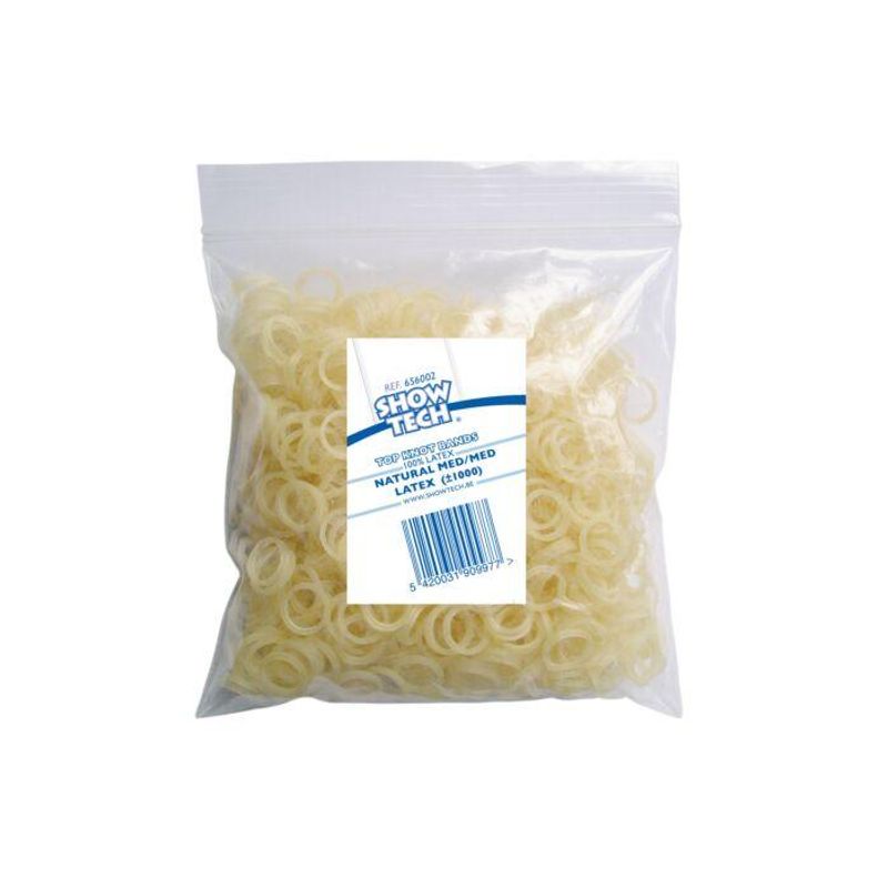 Latex Bands Natural - 1000 pcs Top Knot Bands, ShowTech