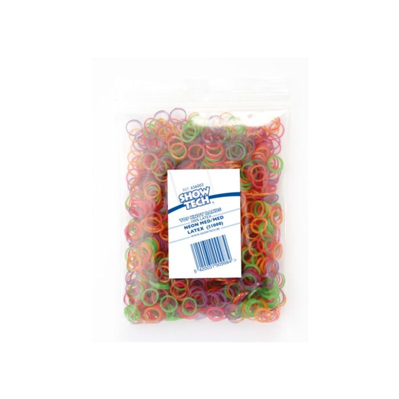 Latex Bands Neon Medium-Medium - 1000 pcs Top Knot, ShowTech
