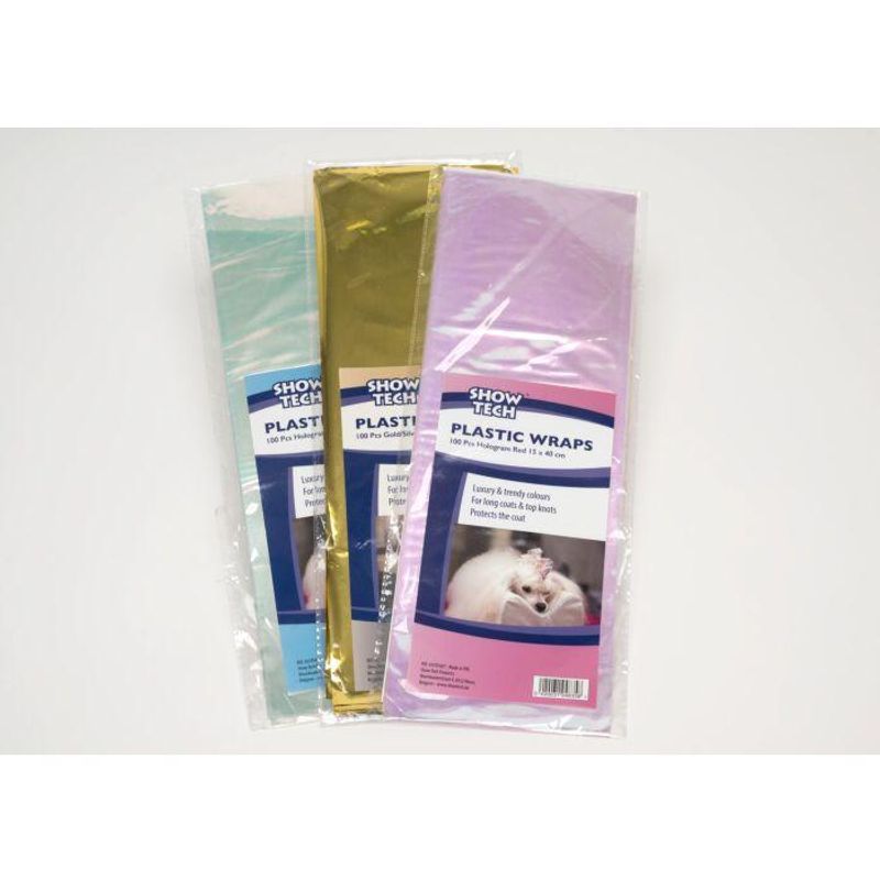 Plastic Wraps 100 Pcs Hologram Red 15 x 40 cm, ShowTech