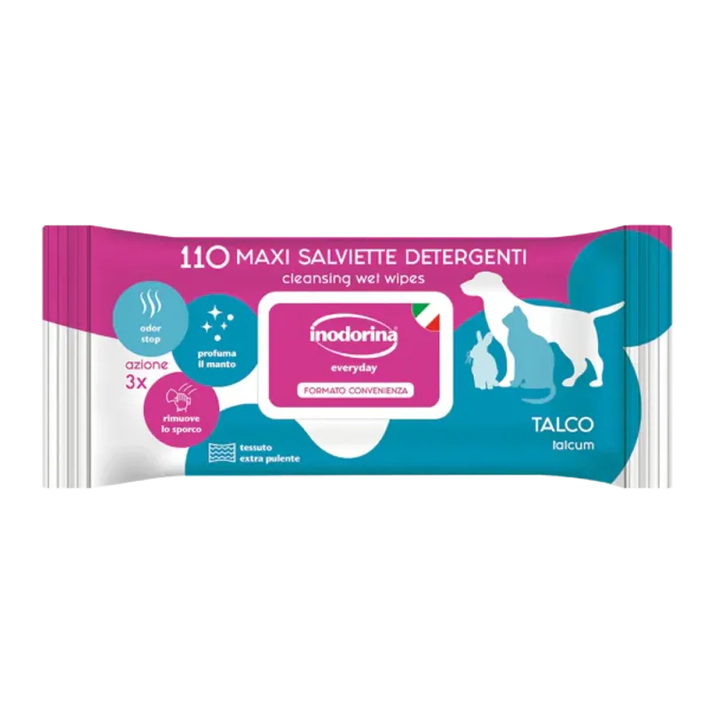 Duftende Renseservietter (Talcum) 110 stk, Inodorina
